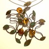 Patinated copper and amber necklace